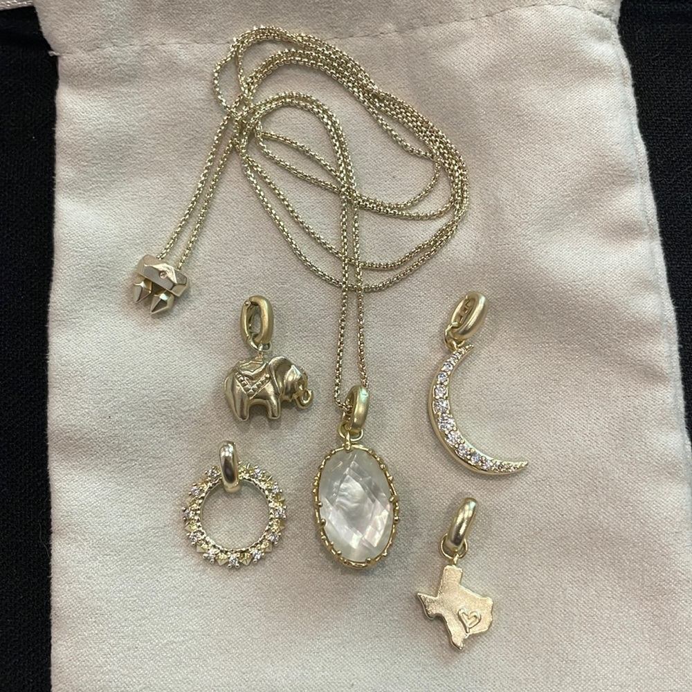 Authentic Kendra Scott gold adjustable necklace with charms